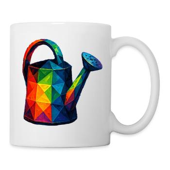 Low Poly Watering Can: Geometric Art for Garden - Mug - white - Right
