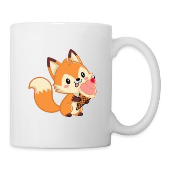 Renard gourmand à glace pastel - Tasse - Weiß - Rechts