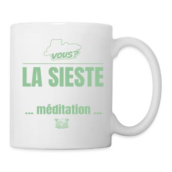 La sieste est une forme de méditation – humour - Mug blanc - blanc - Droite