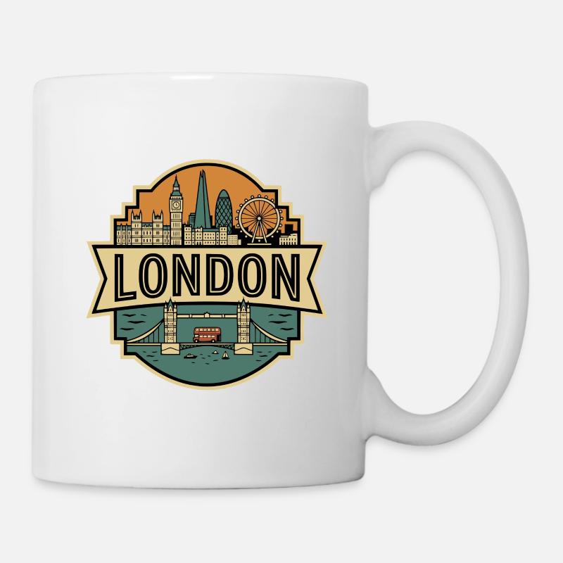 Retro London England Vintage Skyline - Mug - white