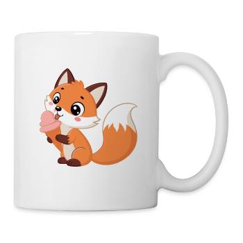 Renard mignon et glace - Mug - white - Right