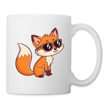 Renard Stylé Lunettes Noires - Mug blanc - blanc - Droite
