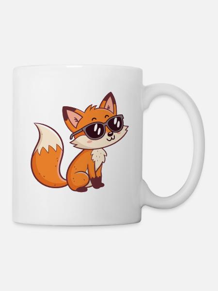 Fox Stylish Dark Glasses - Tasse - Weiß