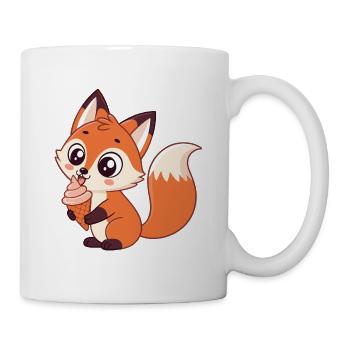 Renard gourmand crème glacée - Mug - white - Right