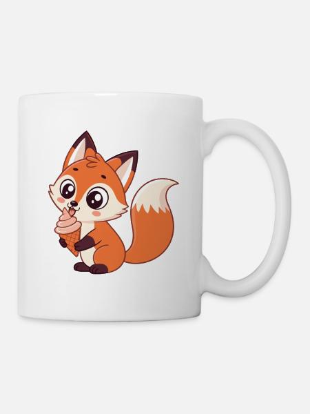 Gourmet Fox Eiscreme - Tasse - Weiß