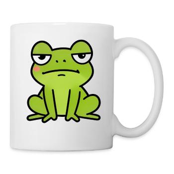 Sleepy Green Frog Cartoon - Mug - white - Right