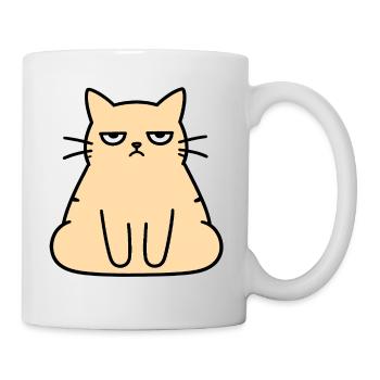 Grumpy Lounge-Katze - Tasse - Weiß - Rechts