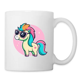 Rainbow Pony Glam-Brille - Tasse - Weiß - Rechts