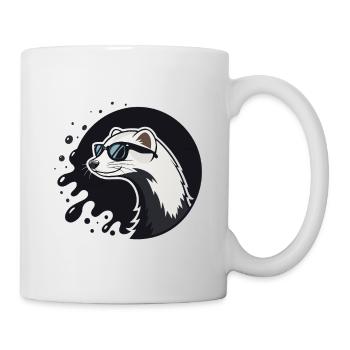 Ferret Urban Chic Schwarze Brille - Tasse - Weiß - Rechts