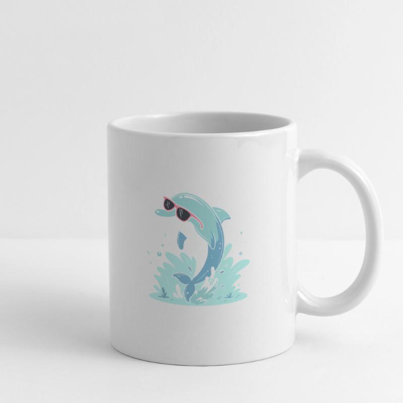 Delfin-Sommer-Pinkbrille Tasse