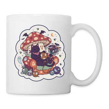 Cat Halloween Mushroom Horror Cute - Mug - white - Right