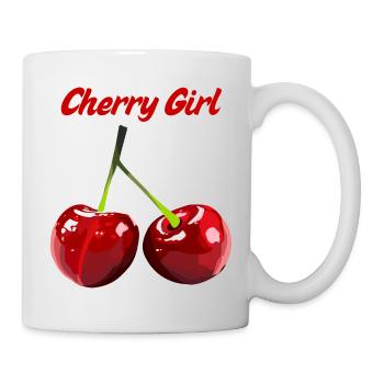 Cherry Girl Fruit Motif - Mug - white - Right