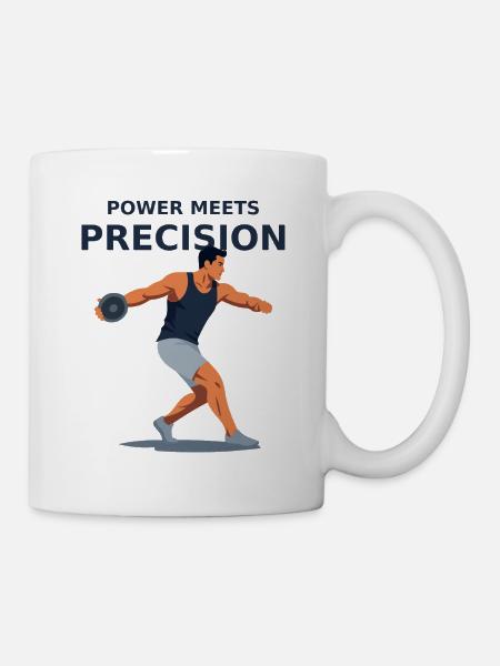 La puissance rencontre la précision - lancer de disque - Mug blanc - blanc