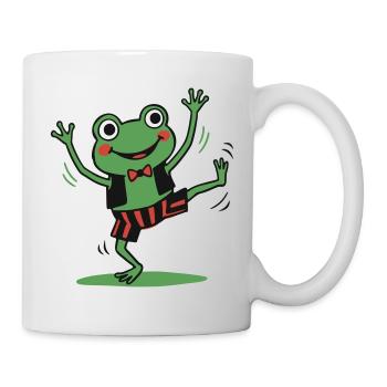 Tanzender Frosch im Anzug - Tasse - Weiß - Rechts