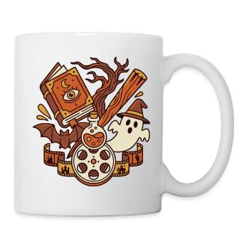 Magie Horror Buch Film Motiv - Tasse - Weiß - Rechts