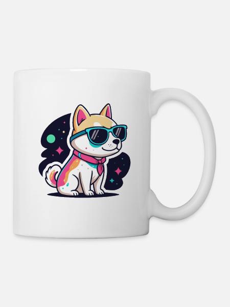 Hund Astral Neonbrille - Tasse - Weiß
