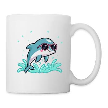 Delfin-Surfer-Chic-Rosenbrillen - Tasse - Weiß - Rechts