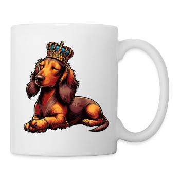 Langhaardackel Dackel Dackelhalter Teckel Tekkel - Tasse - Weiß - Rechts