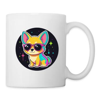 Dog Cosmos Neonbrille - Tasse - Weiß - Rechts