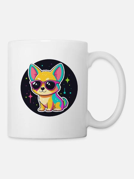 Dog Cosmos Neonbrille - Tasse - Weiß