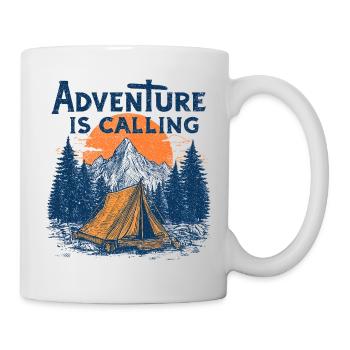 Camping Abenteuer Spruch Adventure appelle le camp - Mug blanc - blanc - Droite
