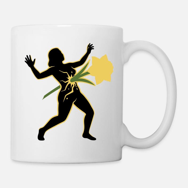 Tanz der Silhouette mit der Blume - Tasse - Weiß