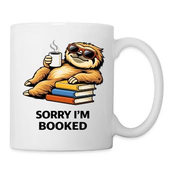 Pile de lecture du paresseux douillet - Mug blanc - blanc - Droite