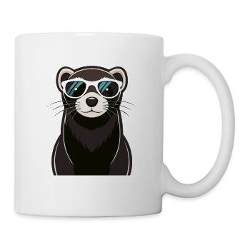 Cool Ferret with Sunglasses - Mug - white - Right