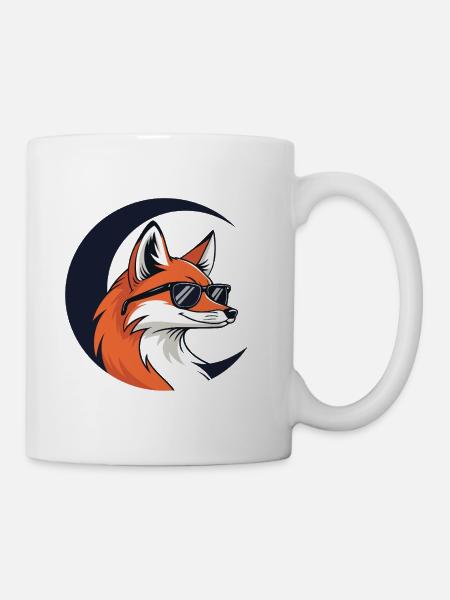 Lunar Fox mit Sonnenbrille - Tasse - Weiß