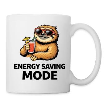 Energiesparmodus Faultier: Lustiges Zitat - Tasse - Weiß - Rechts