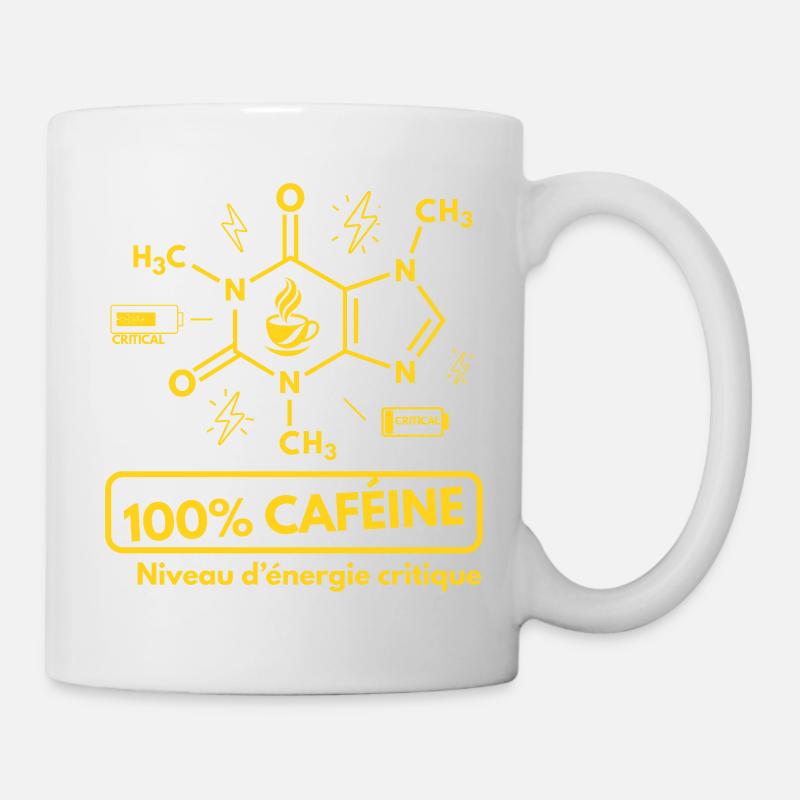 Niveau d'énergie critique yellow - Mug blanc - blanc