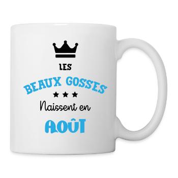 Cadeau naissance bébé garçon Août Beaux Gosses BG - Mug blanc - blanc - Droite