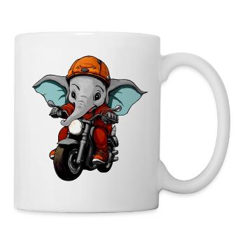 Motorcycle Elephants - Mug - white - Right