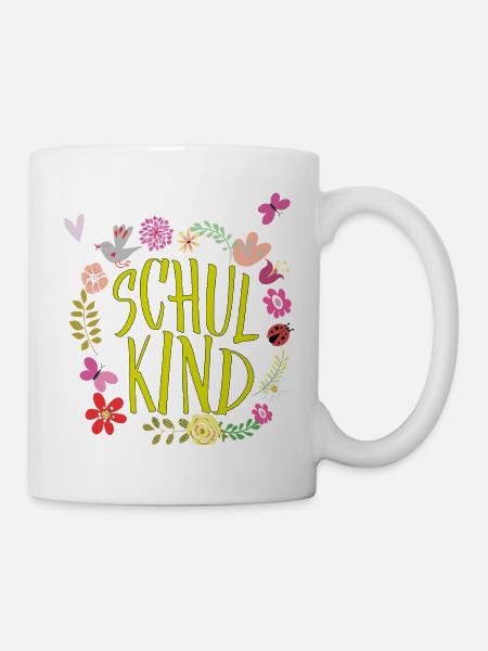 Schulkind Blumenkranz  - Tasse - Weiß