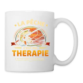 La pêche c’est ma thérapie – humour pêcheur - Mug blanc - blanc - Droite