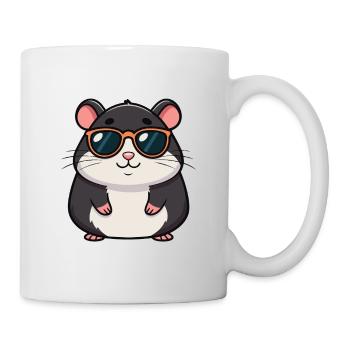 Hamster chic lunettes orange - Mug blanc - blanc - Droite