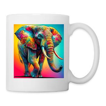 Elefant - Tasse - Weiß - Rechts
