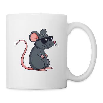 Ratten-Stilvolle Dunkle Brille - Tasse - Weiß - Rechts