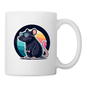 Retro Rainbow Bedtime Chic Maus - Tasse - Weiß - Rechts