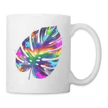 Rainbow Monstera Watercolor - Mug - white - Right