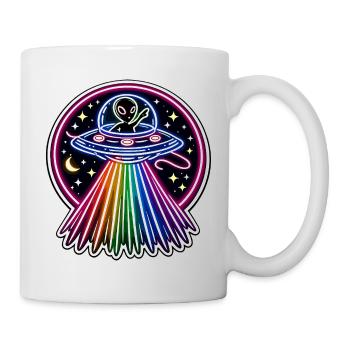 UFO Neon Alien Rainbow Alien Space - Mug - white - Right