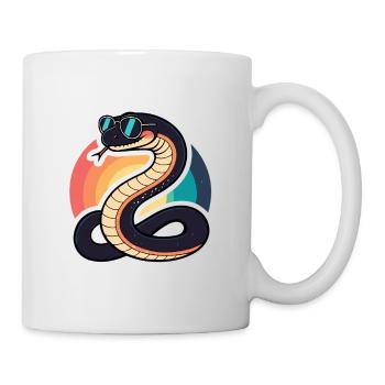 Serpent solaire rétro Lunettes - Mug blanc - blanc - Droite