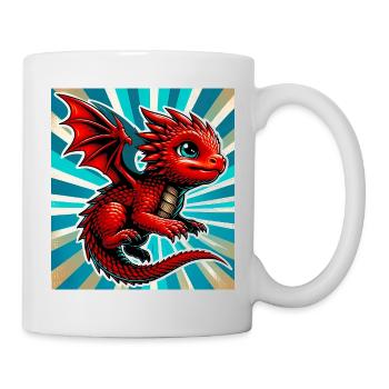 Drache - Tasse - Weiß - Rechts