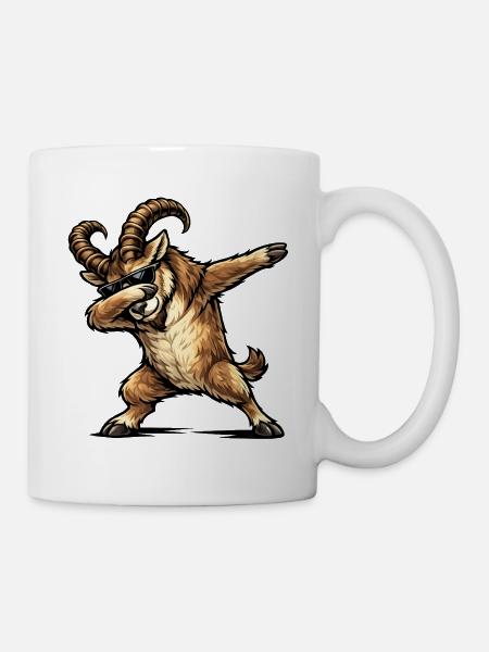 Dabbing Steinbock - Tasse - Weiß
