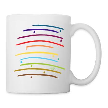 Rainbow arches with drops - Mug - white - Right