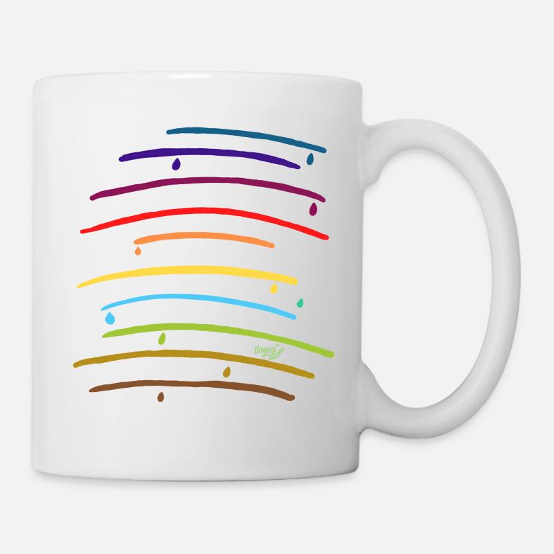 Regenbogenbögen mit Tropfen - Tasse - Weiß