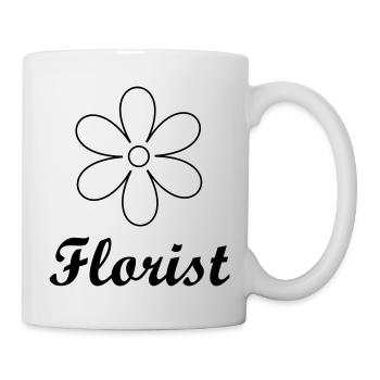 Artisan fleuriste logo floral épuré - Mug blanc - blanc - Droite