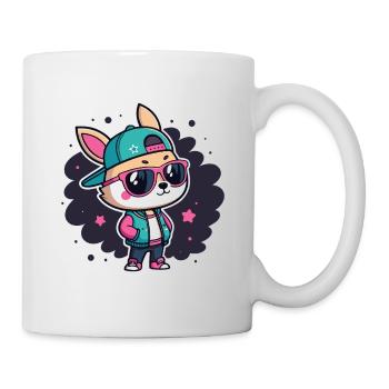 Retro chic streetwear bunny - Mug - white - Right