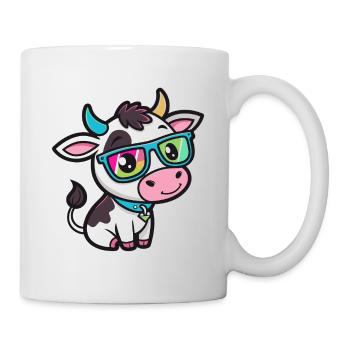 Vache chic lunettes arcenciel - Mug blanc - blanc - Droite