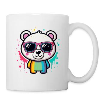 Regenbogenpanda-Brille - Tasse - Weiß - Rechts